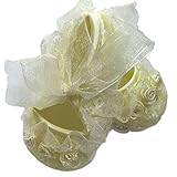 【GLASS FROG】ベビールームシューズ ベビーソックス 新生児 赤ちゃん レース 花柄 可愛い ちっちゃい イエロー