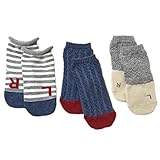 日本製 ベビー ソックス 靴下 3足セット【デニムSET】日本製 ノックノック 3P LR ベビー ソックス 9-13cm 滑りどめ付 (Ｓサイズ■9-11cm)