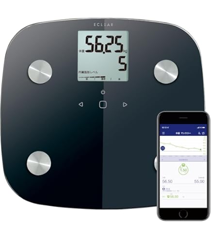 【新品】エクリア ELECOM  エレコム  HCS-WFS01BK体組成計 黒 Wi-Fi通信機能搭載“エクリア 体組成計” - HCS-WFS01BK