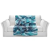 ブランケットウルトラソフトFuzzy 4サイズ！DIANOCHEデザインからby Julia Di Sano Birds of PreyターコイズブルーホームDecor Unique Designer