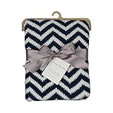 Living Textiles Chevron Blankets, Navy