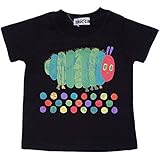 2017年 夏物 はらぺこあおむし 天竺 太っちょ柄 半袖Ｔシャツ THE WORLD OF ERIC CARLE ブラック◇95cm