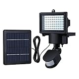 Poilee 60 LED ソーラーセンサーライト アウトドアライト 防水 夜間自動点灯 屋外照明/軒先/壁掛け/庭先/門扉/玄関周りなど対応 防犯用 A061