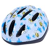 キッズヘルメット ヘルメット 子供用　5-18歳向け 自転車　48-58cmダイヤル調整 ジュニア 自転車用品 軽量 通勤通学　サイクリング スケートボード用 ブルー＆ハナバチ