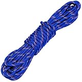 【M.walk】 ナイロン ロープ 直径 4mm 長さ 1m～20m 赤 青 (青, 5m)