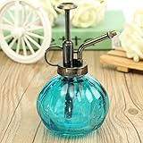 ガラススプレーボトル,じょうろ,アンティーク 調 霧吹き ガラス ボトル スプレー ガーデニング インテリア（240ml） (Blue)