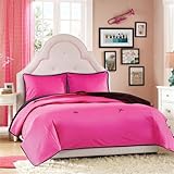Hampton Hill Glamour Girls Coverlet Set, Twin, Hot Pink/Black [並行輸入品]