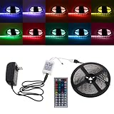 wriskyマルチカラー防水5 M 300 LED 5050 SMD RGBストリップライト44キーリモートDC 12 V
