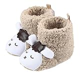 Domybest 【暖かい冬が近づいています！】秋冬 子供用ファーストシューズ 幼児スノーブーツ ベビー小児靴 面白いサンプルのパターンを飾る カーキ 写真小道具 出産お祝い 滑り止め 柔らか 3-1