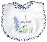 Raindrops I Am Not A Girl Embroidered Bib, Blue by Raindrops [並行輸入品]