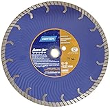 Norton Aero-Jet Abrasive Turbo Rim Diamond Blade, 1" Arbor, Waterproof, 12" Diameter x 0.110" Thickn