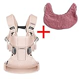 【フロントビブパッドセット】BabyBjorn（ベビービョルン） ONE+ Air パウダーピンク+ 今治フロントビブパッド プラムフラワー