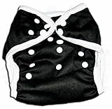 One Size Fit All- Diaper Covers for Prefolds or Regular Inserts PUL - BLACK by BubuBibi