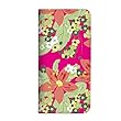 mitas TORQUE G1 KYY24 ケース 手帳型 ベルトなし ユリ柄 ピンク (196)NB-0126-PK/KYY24