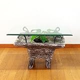 アジアン家具 チーク 古木 センターテーブル 天然木 無垢１点もの レア バリ家具 ハンドメイド家具 【Aac003】