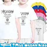 7MILE OCEAN 半袖 Tシャツ プリント キッズ ベビー 男の子 女の子 ジュニア ストリート ロゴ 90 100 110 120 130 140 150 160 cm サイズ ペアルック対応