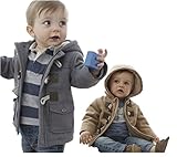 aloha lama(アロハラマ) ベビー & キッズ あったか オシャレ な よそいき ダッフルコート 男の子 女の子 兼用 アウター 80cm - 100cm m008 (90, グレー)