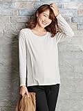Angeliebe エンジェリーベ マタニティ 授乳口付き 綿混 やわらか フライス ラウンドネック Tシャツ 妊婦服 産前 産後 長袖 M ～ L オフホワイト 22069 22069202