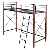 JK 天然木脚ジョイントベッド　ロフト ブラック×ブラウン IRI-0043SET-BKBR