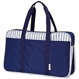 あかしや 書道バッグ 書道ラージバッグ ストライプトート ネイビー AFL38TB-NV