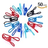swpeet 50ピース多目的メタルワイヤクリップ防風Clothespinメタルクリップホルダーfor Office Baby DiaperメタルPegクリップピンHangingクリップフック – 5