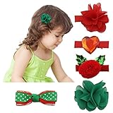 Play Tailor ヘアピンクリスマス　お祭り　髪飾り　女の子　ヘアクリップ　ヘアアクセサリー　緑チュール　赤チュール　ハート　かわいい　髪留め　ヘアバンド　5点セット