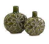 IMAX 64175-2 Poslie Dimensional Ceramic Flower Vases, Set of 2 [並行輸入品]