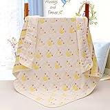 (PINK17°)ベビータオルケット 掛け布団 赤ちゃんにやさしい コットン100％６重ガーゼ生地 3色144 (イエロー)
