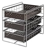 山善(YAMAZEN) シンク下スライドラック 幅30 3段 ダークブラウン SSS-303(DBR)