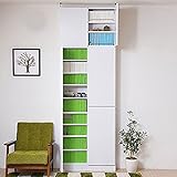 オープンラック オープン棚 壁面ラック 薄型 棚板が1cmピッチで可動する 薄型扉付幅81 上置きセット