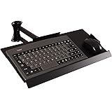vesa キーボードトレイ,0.9kgアルミ合金製デスクキーボードトレイ,VESA100×100mm キーボードアーム,四面柵マウスとキーボードトレイ (45CM)