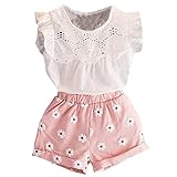 ガールズ上下セット服　子供上下セット服　女の子用服 女の甘いホワイトTシャツ上着+ショートパンツセット服 　 春夏 可愛い ベビ用服　 柔らかい おしゃれ 　新生児　幼児　赤ちゃん　ピンク 全3色