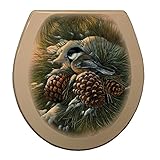 Comfort Seats C1B4R2-761-01BN December Dawn Chickadee Round Bone Toilet Seat, Brushed Nickel [並行輸入品]