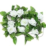 新しい花の偽の葉の人工装飾家の結婚式の壁掛けの庭の花（白）