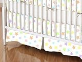 SheetWorld - Crib Skirt (28 x 52) - Pastel Colorful Stars Woven - Made In USA by sheetworld