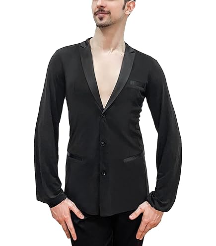 Amazon.co.jp: 男性社交ダンス衣装 競技用 セクシー 競技用レオタード