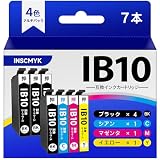 IB10 カードケース IB10CL4A エプソン対応 互換 インク EPSON用 IB10KA 互換インク 対応機種 EW-M530F 大容量 4色セット+黒3本(計7本)「INSCMYK製」 EW M530F IB10MA IB10YA IB10CA 3色+ IB10KA ブラック4本 インクカートリッジ