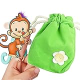 ラグボックス、指Monkey Franterd人形のポータブルキッズおもちゃPlayストレージバッグ 17*14cm グリーン Franterd-cf01