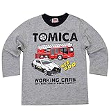 トミカ プラレール 長袖 Tシャツ ベビー キッズ 男の子 fo-nt04(100cm-TOMICA：杢グレー)