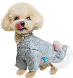 Amazon Cologo可愛い 犬洋服 ワンピース 秋冬 ドレス 暖かい 小型犬 中型犬 ペットウェア 人気 お正月 クリスマス グレー ｌ Cologo ドレス ワンピース 通販
