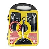 KESOTO 7本 ラチェットレンチ ソケットレンチ スパナ 固定ヘッド ステンレス製 各サイズ1本