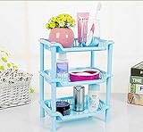 ssbyモダン人気長方形バスルームラック、床プラスチックストレージラック、バスルームキッチンSundriesストレージラック blue 6797815130858