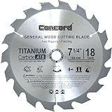 Concord Blades WCB0725T018HP 7-1/4-Inch 18 Teeth TCT General Purpose Hard & Soft Wood Saw Blade [並行輸