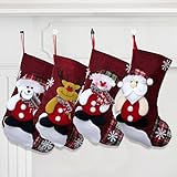 LWTUR クリスマスストッキング クリスマスストッキング デコレーションセット 2パック キャラクター サンタ、スノーマン、トナカイ クリ