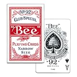 ニチユー(Nichiyu)カジノトランプ［正規品］【ビー96 ブリッジサイズ (レッド) / Bee PLAYING CARDS No.92 CLUB SPECIAL NARROW SIZE DIAMOND BACK】