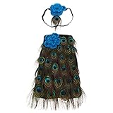 AmazingDeal ベビー 撮影服 記念写真 赤ちゃん 年賀状 可愛い 孔雀 ティアラ エミュレーション羽根 寝相アート 新生児 出産祝い