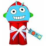 Manual Woodworkers Hooded Towel, Red Robot, 28 X 52" by Manual Woodworkers [並行輸入品]