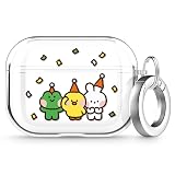 【elago】 AirPods Pro 対応 ケース ラインフレンズ 公式ライセンス キャラクター グッズ カラビナ 付 かわいい 透明 カバー 耐衝撃 落下防止 AirPods Proケース [ Apple AirPods Pro アップル エアポッツプロ エアーポッズ プロ 対応 ] LINE FRIENDS B&F minini コンフェッティ