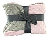 luvfabrics MinkyドットBaby Blanket両面Throwライトピンク/グレー寝具29 " x 36 " Nursery