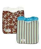 Baby Boy Bib Set of 2 - Pirates & Stripes on Minky by Polka Dot Moon